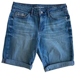 Women’s Calvin Klein Denim Blue Jean Curvy Fit City Shorts Size 6